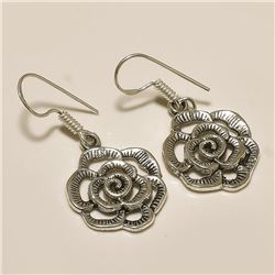 VINTAGE SILVER PLATED ANTIQUE DESIGNER HANDMADE EARRING JEWELRY