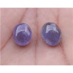 Tanzanite Gemstone 9x12x6mm Oval Cabochon Loose 2 Pieces Lot