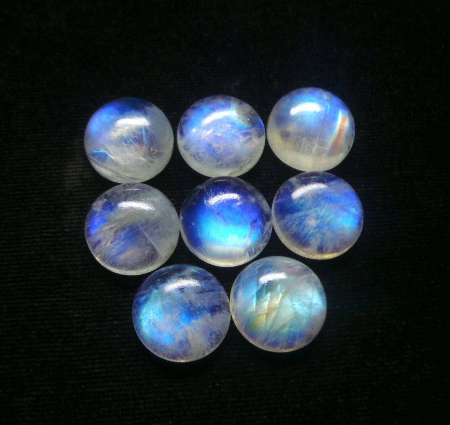 Natural Blue Fire Rainbow Moonstone Cabochon Loose Rainbow Moonstone Lot Wholesale Mix Lot Rainbow Moonstone Cabochon Mix Shape /& Size