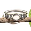 Image 1 : ROSE QUARTZ GEMSTONE SILVER PLATED  BRACELET BANGLE