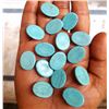 Image 2 : Natural Turquoise 15x20 MM Oval Loose Cabochon Gemstone 25 Pieces Lot