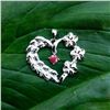 Image 4 : RED RUBY GEMSTONE 92.5 STERLING SILVER HEART HANDMADE PENDANT