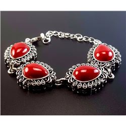 Turquoise Gemstone Silver Plated Handmade Bracelet