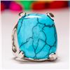 Image 1 : TURQUOISE GEMSTONE SILVER PLATED RING SIZE 9