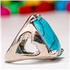 Image 2 : TURQUOISE GEMSTONE SILVER PLATED RING SIZE 9