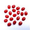 Image 2 : Natural Italian Red Coral 4x5mm Oval Cabochon Loose Gemstone 100 Pieces Lot