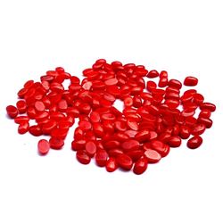 Natural Italian Red Coral 3x5mm Oval Cabochon Loose Gemstone 100 Pieces Lot