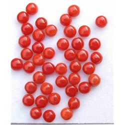 Natural Italian Red Coral 5mm Round Cabochon Loose Gemstone 100 Pieces Lot