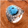 Image 2 : TURQUOISE GEMSTONE SILVER PLATED RING SIZE 9