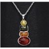 Image 2 : BALTIC AMBER GEMSTONE SILVER PLATED PENDANT JEWELRY