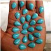 Image 1 : Natural Turquoise 10x14 MM Pear Loose Cabochon Gemstone 100 Pieces Lot