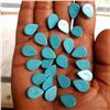 Image 2 : Natural Turquoise 10x14 MM Pear Loose Cabochon Gemstone 100 Pieces Lot