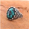 Image 1 : TURQUOISE GEMSTONE SILVER PLATED RING SIZE 9