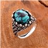 Image 2 : TURQUOISE GEMSTONE SILVER PLATED RING SIZE 9