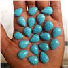 Image 1 : Natural Turquoise 12x16 MM Pear Loose Cabochon Gemstone 50 Pieces Lot