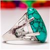 Image 2 : TURQUOISE GEMSTONE SILVER PLATED RING SIZE 9