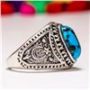 Image 2 : TURQUOISE GEMSTONE SILVER PLATED RING SIZE 9