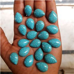 Natural Turquoise 13x18 MM Pear Loose Cabochon Gemstone 50 Pieces Lot