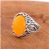 Image 2 : BALTIC AMBER GEMSTONE SILVER PLATED RING SIZE 7