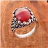Image 2 : CARNELIAN GEMSTONE SILVER PLATED RING SIZE 11