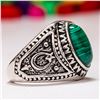 Image 2 : MALACHITE GEMSTONE SILVER PLATED RING SIZE 10