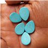 Image 2 : Natural Turquoise 15x20 MM Pear Loose Cabochon Gemstone 25 Pieces Lot