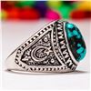 Image 2 : TURQUOISE GEMSTONE SILVER PLATED RING SIZE 8