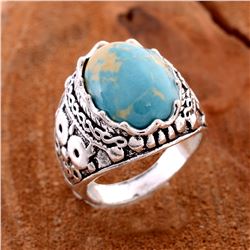 MOSAIC JASPER GEMSTONE SILVER PLATED RING SIZE 9