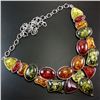 Image 1 : BALTIC AMBER GEMSTONE SILVER PLATED HANDMADE NECKLACE