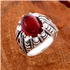 Image 1 : GARNET QUARTZ GEMSTONE SILVER PLATED RING SIZE 9