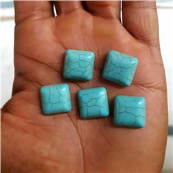 Natural Turquoise 14x14 MM Square Loose Cabochon Gemstone 50 Pieces Lot