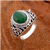 Image 2 : GREEN ONYX GEMSTONE SILVER PLATED RING SIZE 8