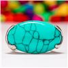 Image 1 : TURQUOISE GEMSTONE SILVER PLATED RING SIZE 7
