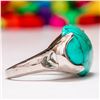 Image 2 : TURQUOISE GEMSTONE SILVER PLATED RING SIZE 7