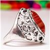 Image 2 : CARNELIAN GEMSTONE SILVER PLATED RING SIZE 8