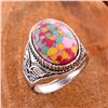Image 1 : MOSAIC JASPER GEMSTONE SILVER PLATED RING SIZE 8