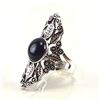 Image 3 : BLACK ONYX GEMSTONE SILVER PLATED RING SIZE 8
