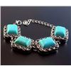 Image 1 : Turquoise Gemstone Silver Plated Handmade Bracelet