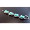Image 2 : Turquoise Gemstone Silver Plated Handmade Bracelet