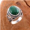 Image 1 : MALACHITE GEMSTONE SILVER PLATED RING SIZE 8