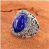 Image 1 : BLUE SODALITE GEMSTONE SILVER PLATED RING SIZE 9