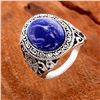 Image 2 : BLUE SODALITE GEMSTONE SILVER PLATED RING SIZE 9
