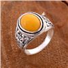 Image 2 : BALTIC AMBER GEMSTONE SILVER PLATED RING SIZE 8