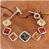 Image 1 : BALTIC AMBER GEMSTONE SILVER PLATED HANDMADE BRACELET