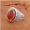 Image 2 : CARNELIAN GEMSTONE SILVER PLATED RING SIZE 9