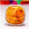 Image 2 : BALTIC AMBER GEMSTONE SILVER PLATED RING SIZE 7