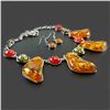 Image 3 : BALTIC AMBER GEMSTONE SILVER PLATED HANDMADE NECKLACE WITH EARRINGS