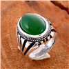Image 2 : GREEN ONYX GEMSTONE SILVER PLATED RING SIZE 8
