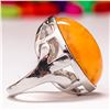 Image 1 : BALTIC AMBER GEMSTONE SILVER PLATED RING SIZE 7