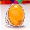 Image 2 : BALTIC AMBER GEMSTONE SILVER PLATED RING SIZE 7
